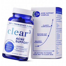 Smoky Mountain Nutrition Clear-3 Acne Support Supplement with Zinc, DIM & Probiotics |  3-in-1 Balance & Support with Hyaluronic Acid & Skin Support Vitamins - Specification: Clear-3 60-Day Supply