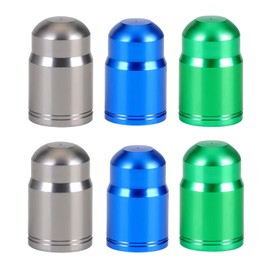 T TAKONE Bicycle Valve Caps, Pack of 6 Ultralight Aluminium Schrader Valve Caps, Valve Caps Bicycle American for Bicycle, Mountain Bike, Road Bike (Schrader Valve Caps (Blue, Green, Silver))