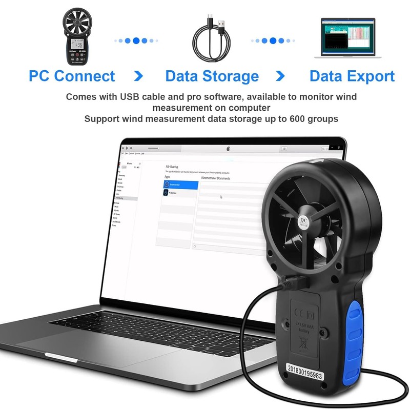 Handheld Anemometer Windspeed Meter 40m/s, Kethvoz CFM Wind Gauge with