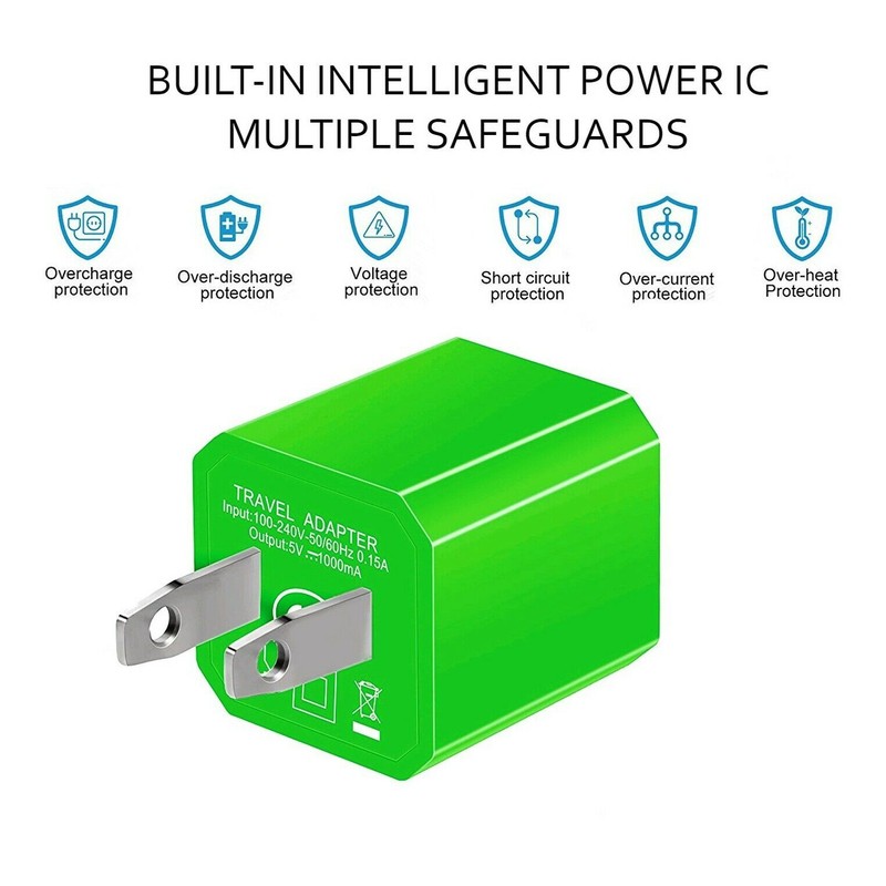 PowerBoost Charger 5W 1A USB Power Adapter [6-PACK] Universal USB