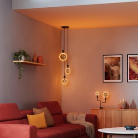 OSRAM Vintage 1906 Globe 130 Filament O Lamp, 4W, 110lm, 1800K, 818 Pleasant Warm White, Smoke, IP 20, Lead-Free Glass, 130mm, E27 Socket