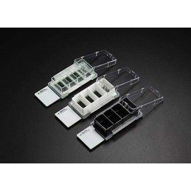 SPL Cell Culture Chamber Slide, Clear, 4 Wells, PS Frame, Glass Slide, PP Holder, 0.5~1.3ml, Sterile, Case of 12 // 2 Pack of 6