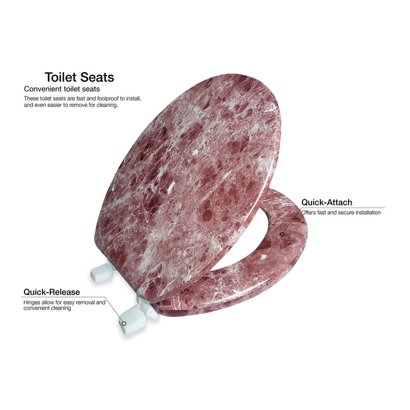 J&V Textiles Round Toilet Seat With Easy Clean & Change