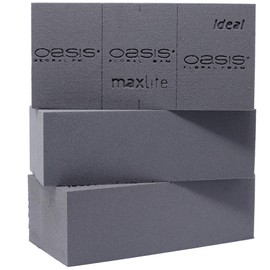 3 x Original Oasis® Black Ideal maxlife Floral Foam for Longer Shelf Life for Fresh Flowers - 23 x 11 x 7.5 cm - Flower Black - Wet Foam Wedding Birthday Church Brick Mould