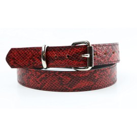 Red Python Snake Belt 1.25" Wide Removable Buckle (L)