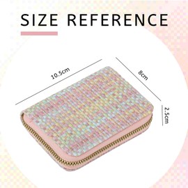 Syrads Women's Wallet Card Holder Wallet Zipper Leather Wallet Credit Card Holder Wallet for Women Holder Wallet, Pink Blue