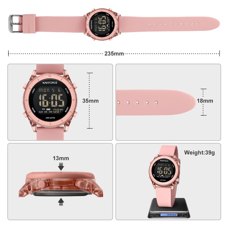 NAVIFORCE Digital Sport Waterproof Watches with Stopwatch, Alarm, 12/24 Hours,
