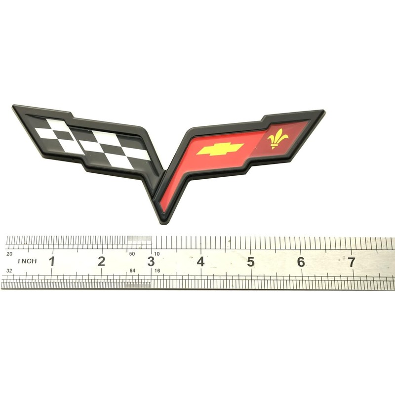1Pcs Front Hood & Rear Fascia Crossed Flags Emblems Car