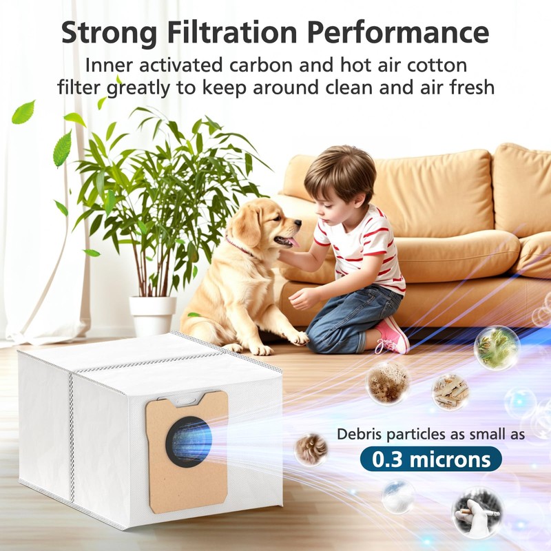 12 pcs Dust Bags for eufy Omni C20 Robot Vacuum,