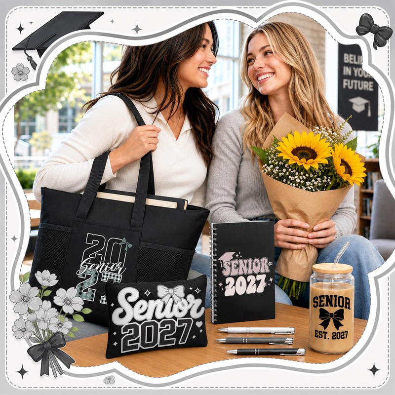 Black 7 Pcs 2027 Senior Gifts Set Senior Night Gift