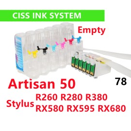 For Epson refillable CIS CISS ink system Artisan 50 Stylus R280 RX580 RX595 RX680 T078 78 - Sublimation ink CISS