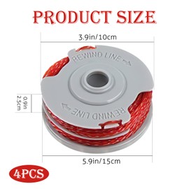 QKEINV 4PCS Strimmer Spool Compatible with Flymo, Strimmer Spool Line, 1.5mm Standard Double Autofeed Nylon Spools for Flymo, Replace of FLY021, Compatible with Flymo Power/Mini/Trim Grass Trimmer