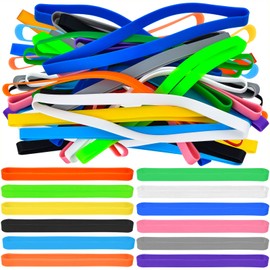 Coopay 48 Pieces Silicone Rubber Bands Colorful Elastic Bands Elastic Rubber Wrapping Bands for Books, Art, Exercise, Crab Traps, Cooking, Wrapping, Heat, Cold, UV, Chemical Resistant (8 inch)