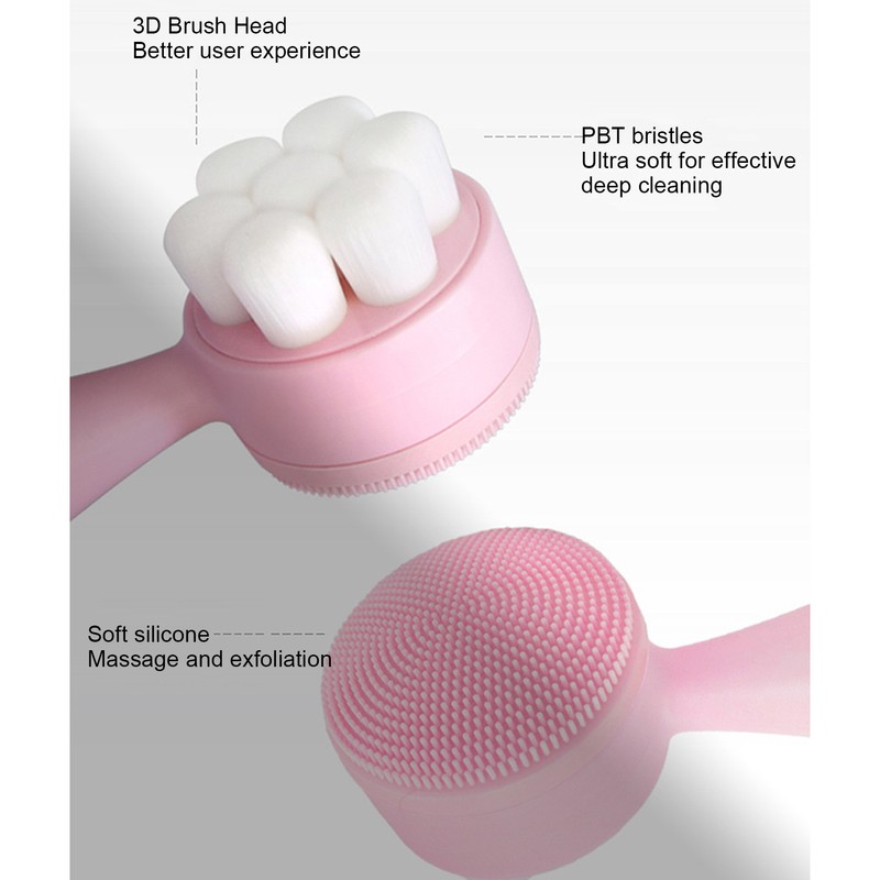 3pcs Facial Cleansing Brush Deep Cleansing Exfoliation Removing Blackhead Massaging
