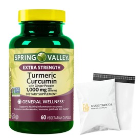 Spring Valley Turmeric Curcumin 1000 mg- 60 Capsules (Pack of 1), Set by Basket Goods