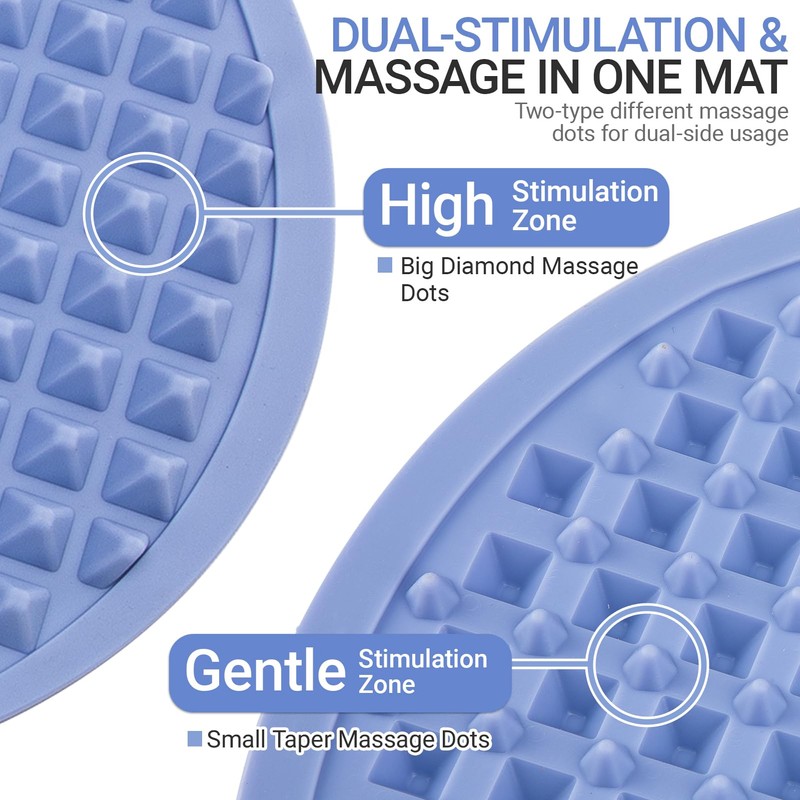 Upgrade Silicone Foot Massage Mat with Dual-Side Usage, Large Reflexology