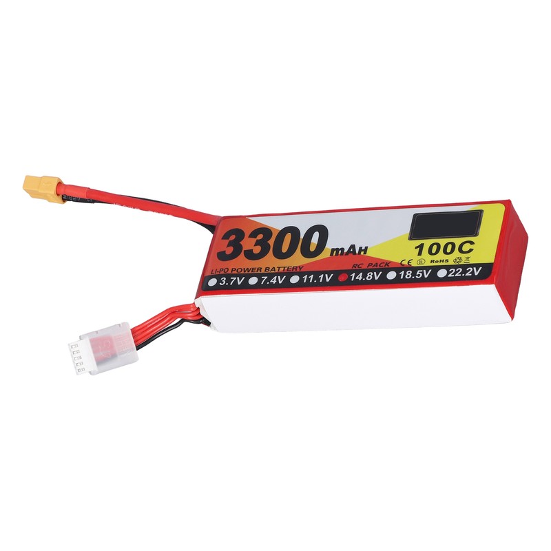 3300mAh Lipo Battery 100C Discharge Rate 14.8V 4S XT60 Plug