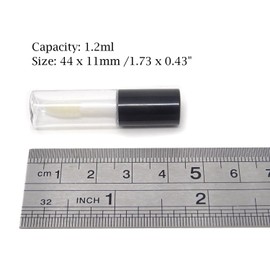 Honbay - 10 recipientes de 1,2 ml, reutilizables y vacíos, transparentes para brillo de labios, botellas de tubo para muestras de lápiz labial, bálsamos labiales