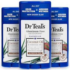 Dr Teal's Dr Teal's Aluminum Free Deodorant, Coconut Oil with Essential Oils, 2.65 oz (Pack of 3)