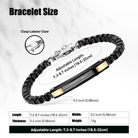 Feifuli Stainless Steel Link Chain Bracelets, Bracelet for Men&Women, Adjustable Clasp Stainless Steel Bracelets, Unique Present for Lover Family Friends Trendy Bracelets 7.3-8.7 Inches RD-JN1429