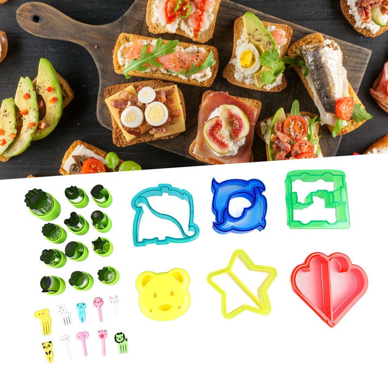 6PCS Sandwich Cutters 12PCS Cookie Vegetable Fruit Cutter Shapes Set
