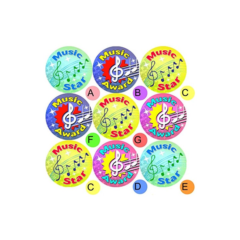 234 Music Awards 30 mm Reward Stickers for School Teachers,