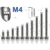 TXXATX Pack of 60 Cylinder Head Screws M4 x 30