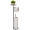 Kalitro Toilet Paper Holder Freestanding with Big Shelf, 4 Rolls