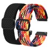 BISONSTRAP 2 Pack Braided Nylon Watch Bands, Upgrade Adjustable Buckle,