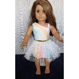 Justaskjoyce Dance Tutu Leotard, Beachwear, Light Pastel Tutu Outfit, for 18" Dolls