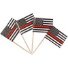 JBCD 200 Pcs American Thin Line Flags Cupcake Toppers (Red