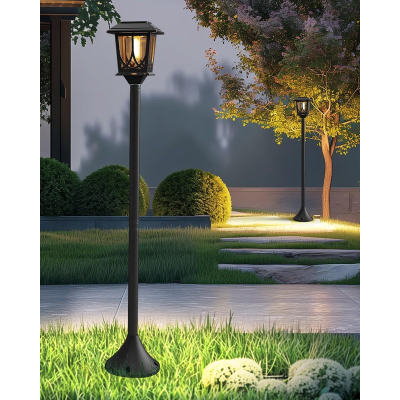 ILANCK 2 Pack Solar Lamp Post Light, 40" H Outdoor