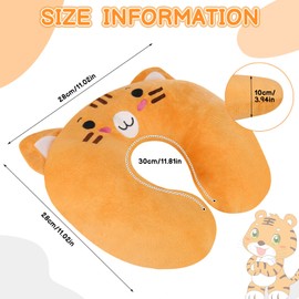 Utensilsto Kinder Reisekissen Ultraweich Nackenkissen Süß Reisekissen Cartoon Tier Nackenstütze, 28 x 28cm Nackenhörnchen Niedlich Kinder Reisekissen U-förmiges Nackenkissen Flugzeug für Reisen