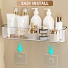 Halyuhn Acrylic Bathroom Shelves 2Pack, 14" Clear Adhesive Shower Shelves