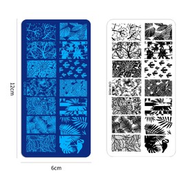 MWOOT 6 Pieces Nail Stencil Stamp, Heart Bow Flower Letter Leaf Snake Theme Nail Art Stamp Plate, Nail Art Plates, Nail Stamp, Manicure Tool Kit