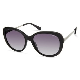 Kenneth Cole New York Women's Cat Sunglasses, Shiny Black/Gradient Blue, 56mm