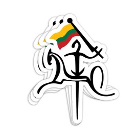 Vytis Lithuanian Flag - Lithuania Strong Gift Decorations - 4x3 Vinyl Stickers, Laptop Decal, Water Bottle Sticker (Set of 3)