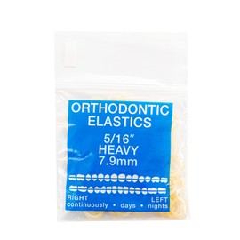 JMU Orthodontic Rubber Bands 5/16 Heavy, 100 pack Dental Rubber Bands Latex Free Orthodontic Elastics Made in USA