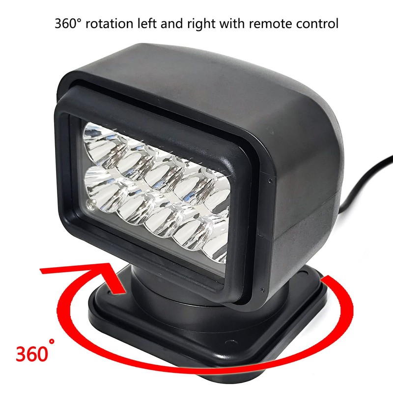 Led Search Light 7 Inch 50W 360 Degrees Rotating Remote