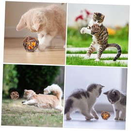 Kisangel Cat Molar Playthings 2 Pcs Cat Chew Toys Kitten Teething Ball Care Toys