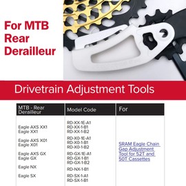 TAKEWELL Chain Gap Adjustment Tool for SRAM Eagle MTB Rear Derailleur, Adjustment Gauge for SRAM Eagle 52T and 50T Cassettes. Made of Durable and Sturdy New Materials.