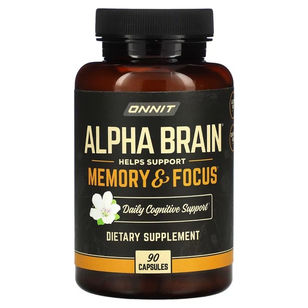 ONNIT Alpha Brain (30ct 3-Pack) - Over 1 Million Bottles Sold - Premium Nootropic Brain Supplement - Focus, Concentration + Memory - Alpha GPC, L Theanine & Bacopa Monnieri