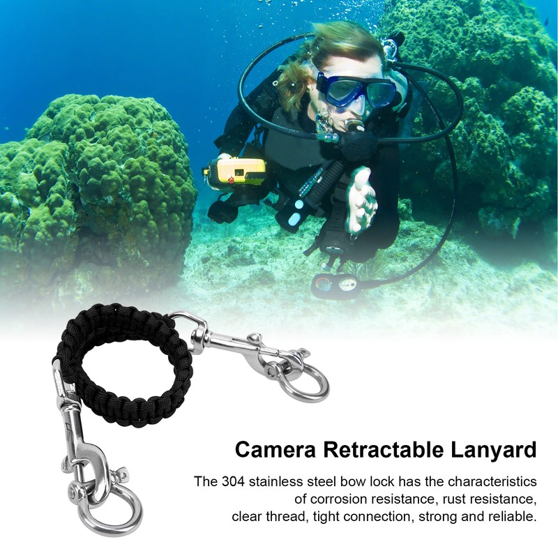 Diving Camera Lanyard Corrosion Rust Resistance 360° Flexible Rotation Diving
