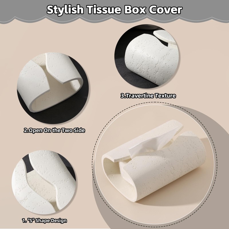 WUUAHOME Tissue Box Cover Rectangle, Luxurious Facial Tissue Box Rectangular,