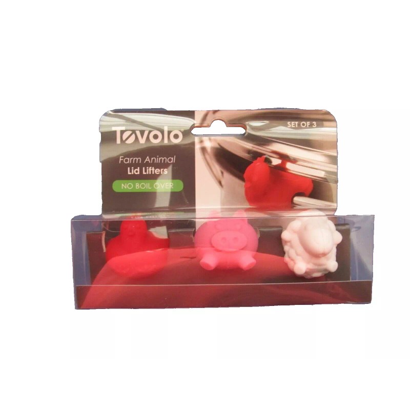 Tovolo Silicone Farm Animal Pot Lid Lifters Set of 3