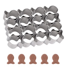 16-Cavity Goldfish Cracker Cutter, Stainless Steel Mini Goldfish Cookie Cutter Mold for Baking Non-Stick Dough Perfect for Kids' Biscuits Animal-Shaped Cookies Snacks