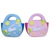 Set of 2 Easter Baskets White Bunnies Pink and Blue