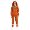 Tipsy Elves Boy's/Girl's Gingerbread Brown Jumpsuit Romper with Hood Size