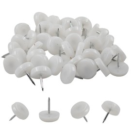 bociloy 100Pcs 5/8" Dia. Nylon Slider Glides Nail-on Furniture Table Chair Sofa Feet Leg Skid Tile Floor Protector Pad, Easy Moving Furniture Sliders, Anti-Scratch Floor Protectors (White)