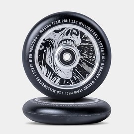 Movino Stunt Scooter Wheels Replacement Wheels Replacement Wheels Pack of 2 110 mm Aluminium Polyurethane Super High Rebound 100 kg Load Capacity Full Core Skeleton Black